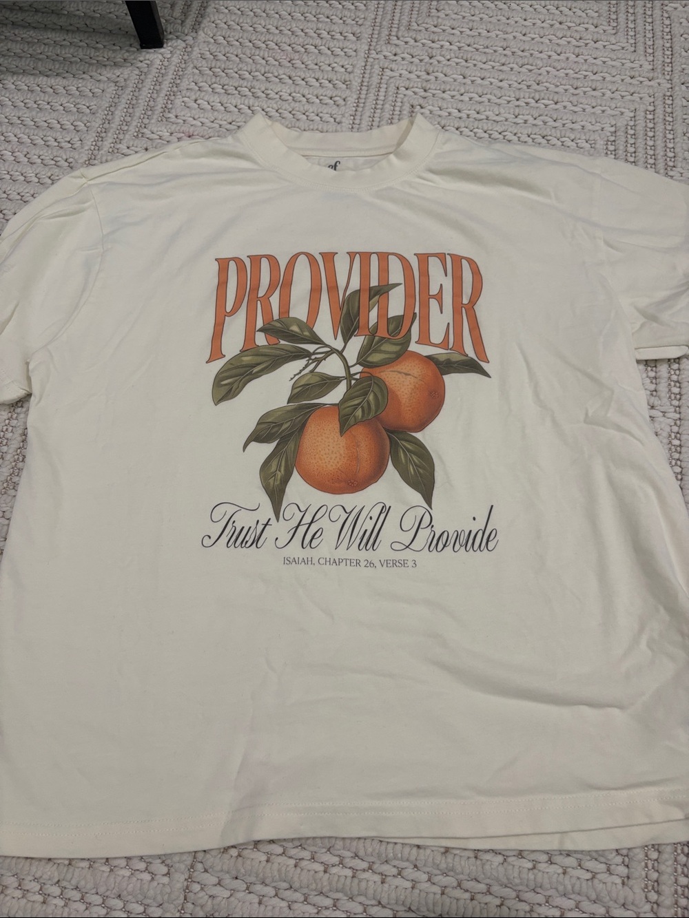 Elevated Faith 'Provider' Graphic Tee with Orange Fruit Print